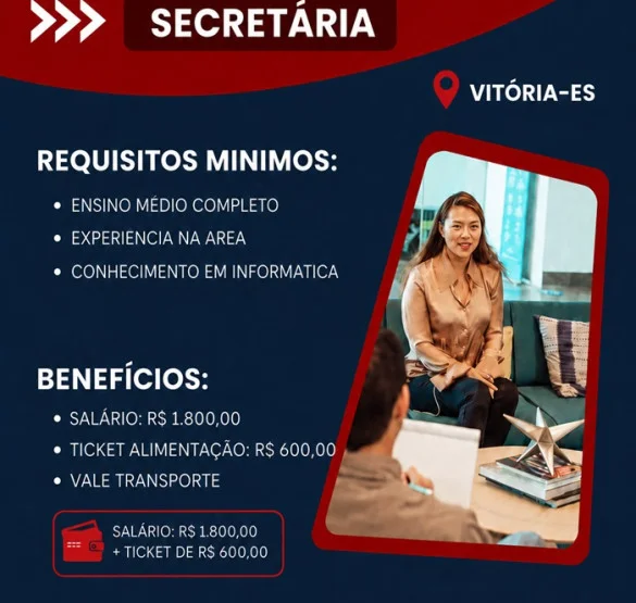 VAGA PARA SECRETÁRIA