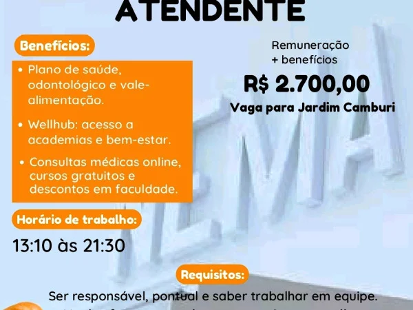 Vaga para Atendente | Jardim Camburi