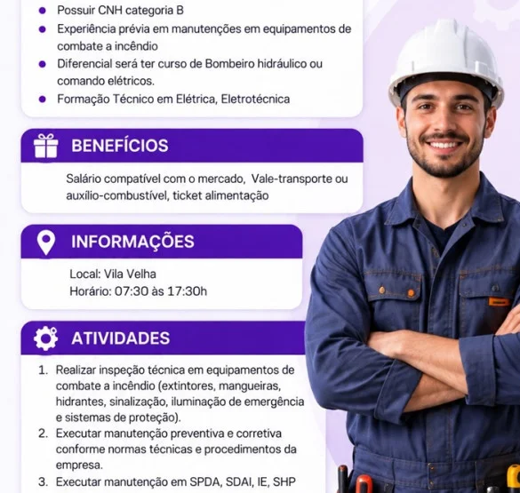 Vaga para Técnico em Manutenção