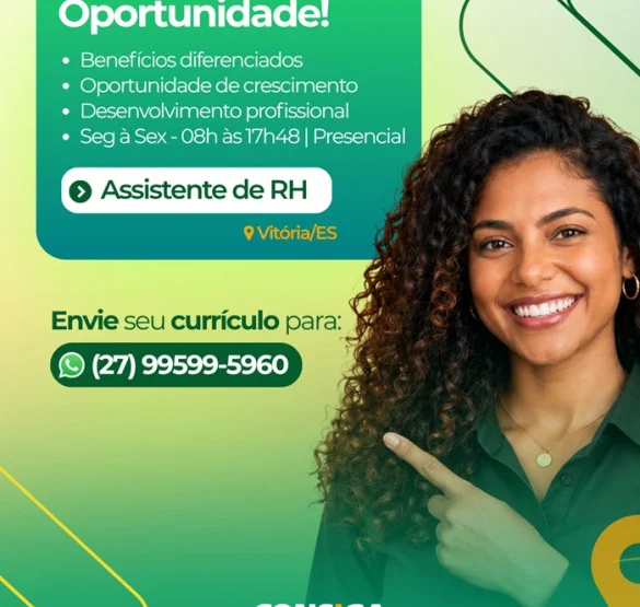 Consiga contrata Assistente de RH