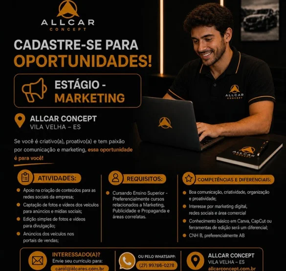 Estagiário de Marketing - Allcar Concept - Vila Velha/ES