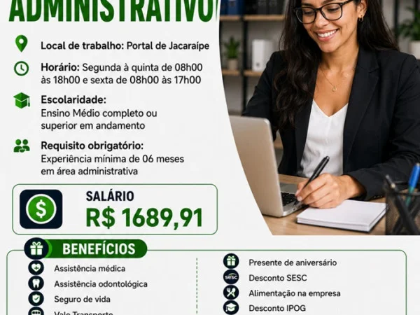 Vaga para Auxiliar Administrativo