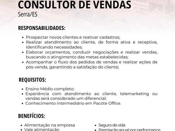 Grupo Motociclo contrata Consultor de Vendas