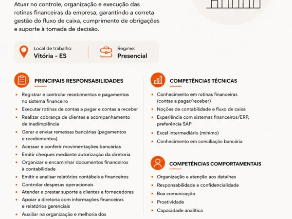 VAGA DE ANALISTA FINANCEIRO