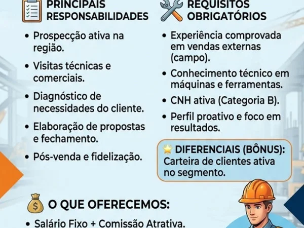 Consultor Comercial Externo (Máquinas e Ferramentas)