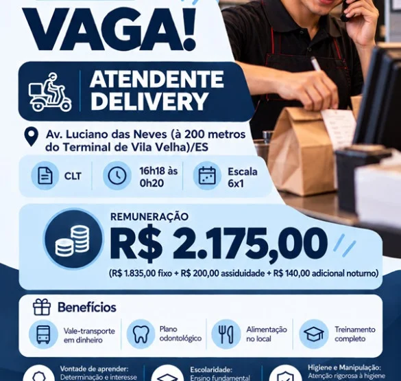 Sushi Rão Vila Velha - Atendente Delivery Noite