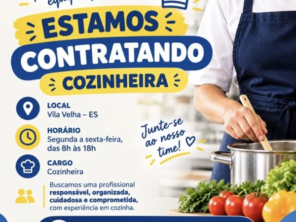 VAGA PARA COZINHEIRA
