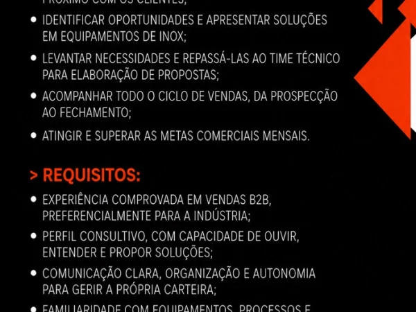Grupo Musso contrata Vendedor Técnico