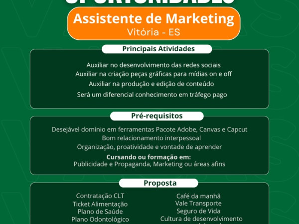CONSIGA CONTRATA ASSISTENTE DE MARKETING