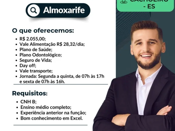 Vaga para Almoxarife | Cachoeiro/ES