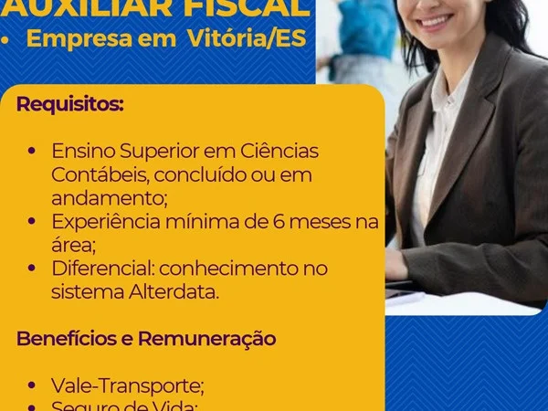 Vaga para Auxiliar Fiscal