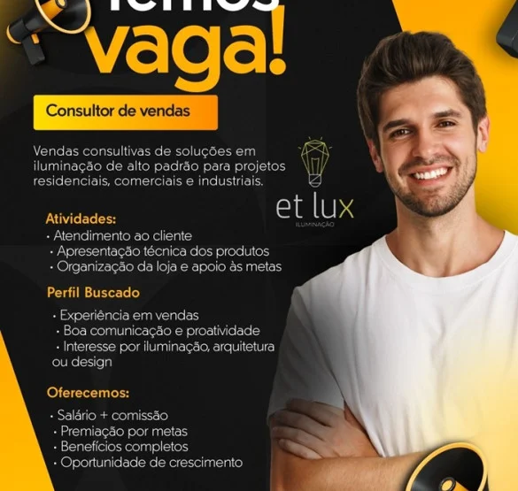 Vaga para Consultor de Vendas