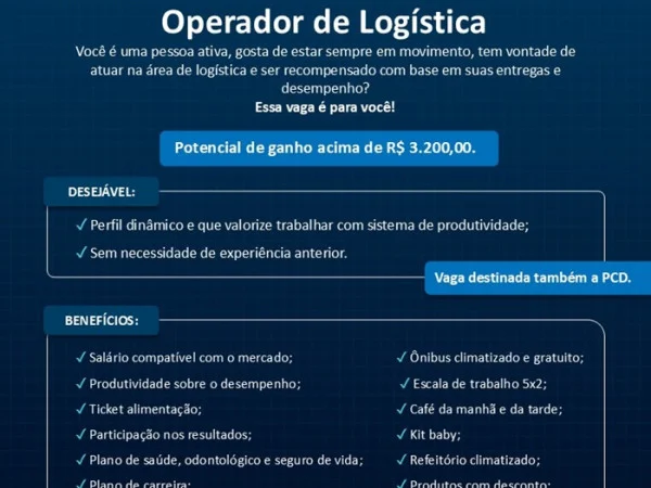 Unimarka contrata Operador de Logística