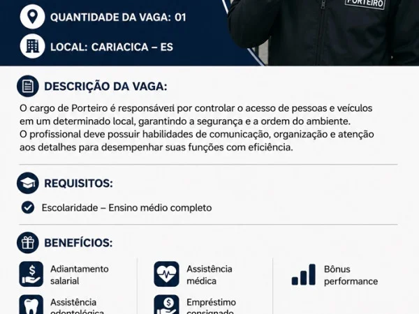 VAGA PARA PORTEIRO
