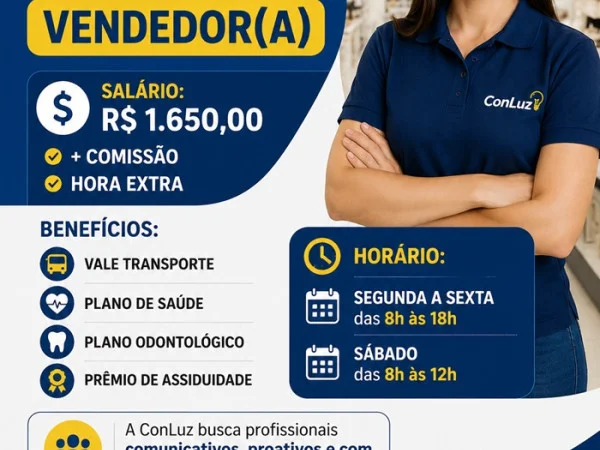 ConLuz – Itapuã contrata Vendedor(a)