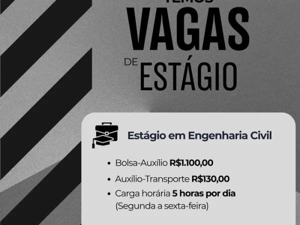 Vaga aberta para Estágio em Engenharia Civil