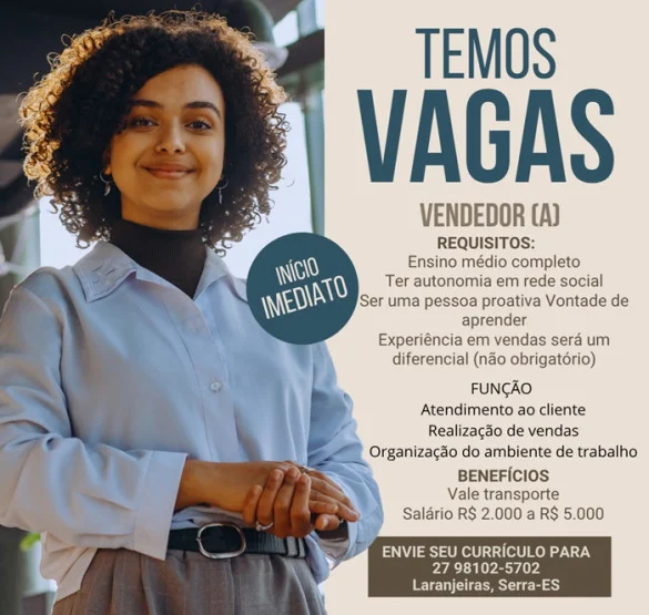 Oportunidade para Vendedor(a)