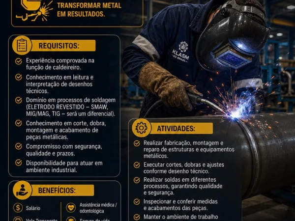 VAGA PARA CALDEIREIRO