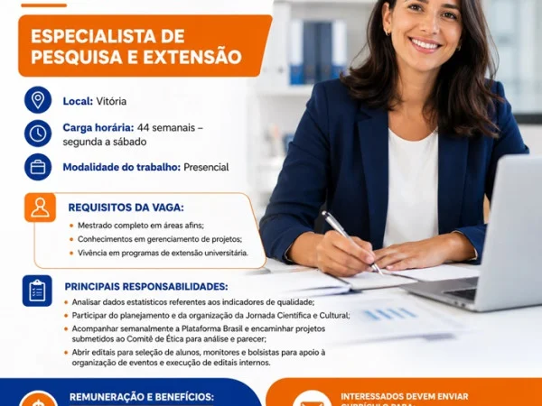 Vaga para Especialista de Pesquisa e Extensão