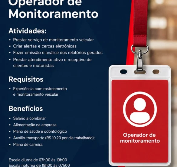 Grupo Astran contrata Operador de Monitoramento
