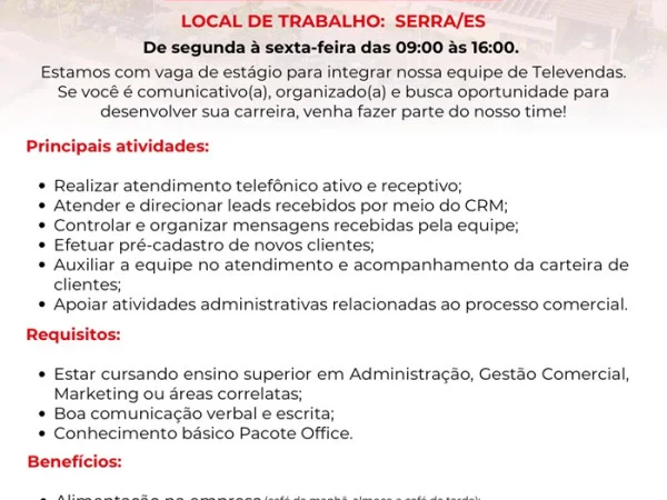 Grupo Motociclo abre vaga de Estágio em Televendas