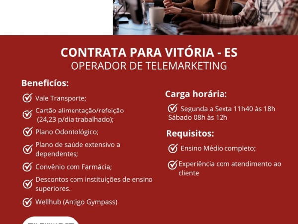 GRUPO PODIUM CONTRATA OPERADOR(A) DE TELEMARKETING