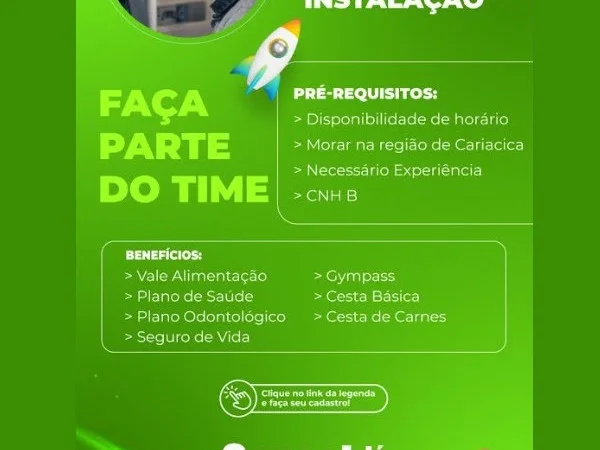 Grupo ConectJá contrata Auxiliar de Instalação