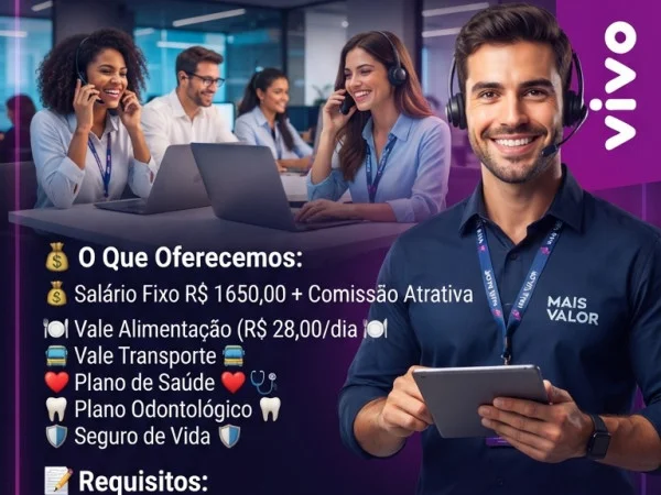 VAGA DE EMPREGO: CONSULTOR DE VENDAS INTERNO