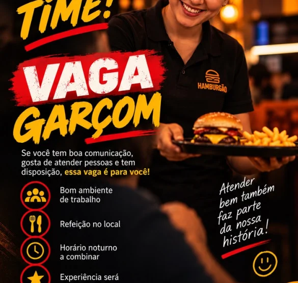 HAMBURGÃO CONTRATA GARÇOM