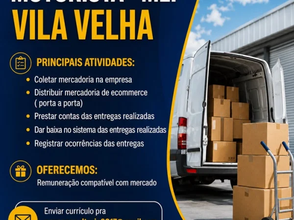 Vaga para Motorista (MEI) – Vila Velha/ES