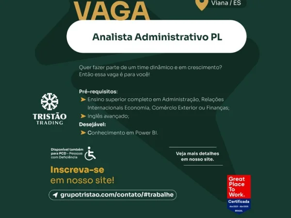 ANALISTA ADMINISTRATIVO – TRISTÃO TRADING