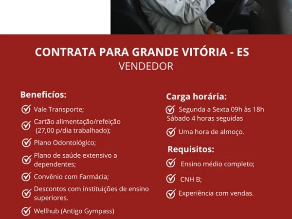 GRUPO PODIUM CONTRATA VENDEDOR - GRANDE VITÓRIA