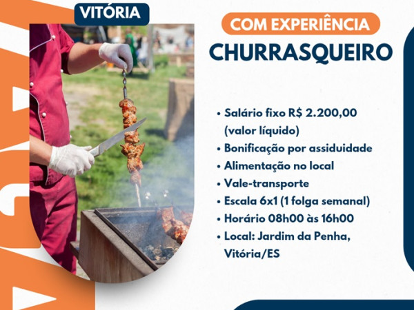 VAGA DE CHURRASQUEIRO