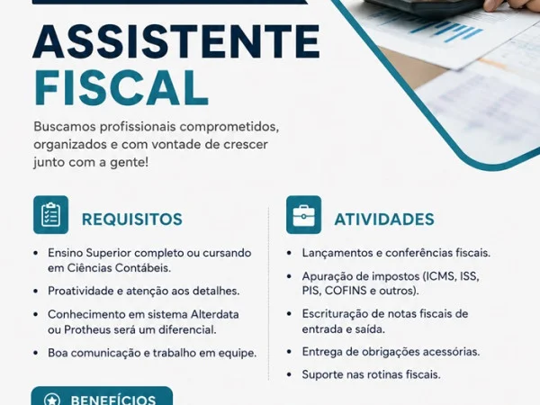 VAGA DE ASSISTENTE FISCAL