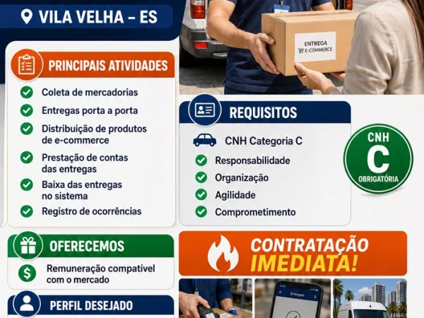 Vaga de Emprego – Motorista (MEI)