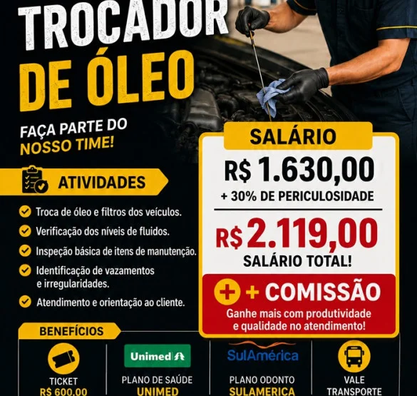 VAGA PARA TROCADOR DE ÓLEO