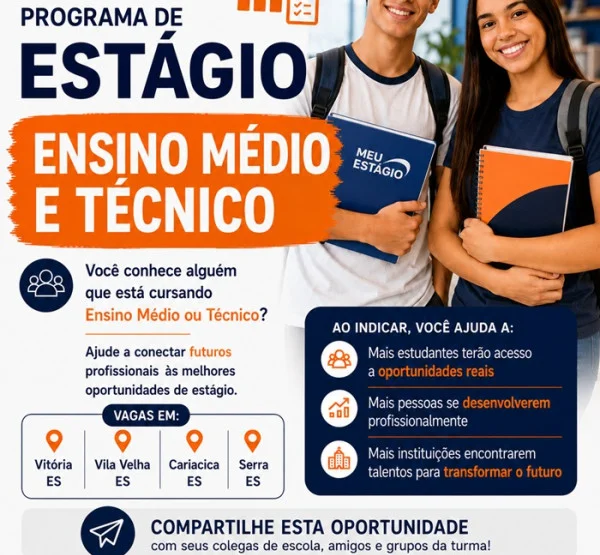VAGAS DE ESTÁGIO – ENSINO MÉDIO E TÉCNICO