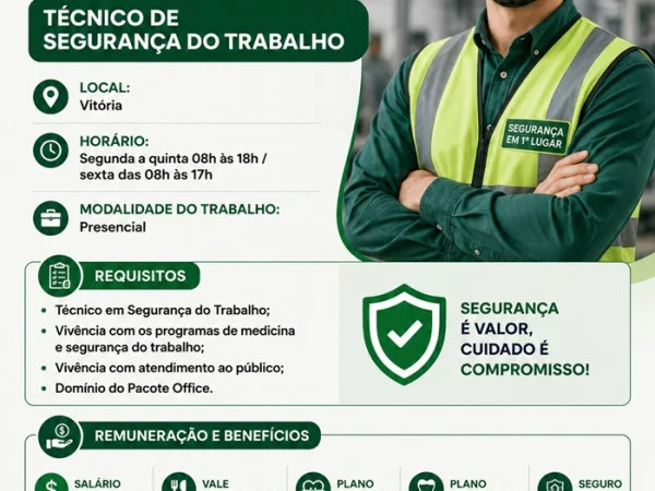 Vaga para Técnico de Segurança do Trabalho