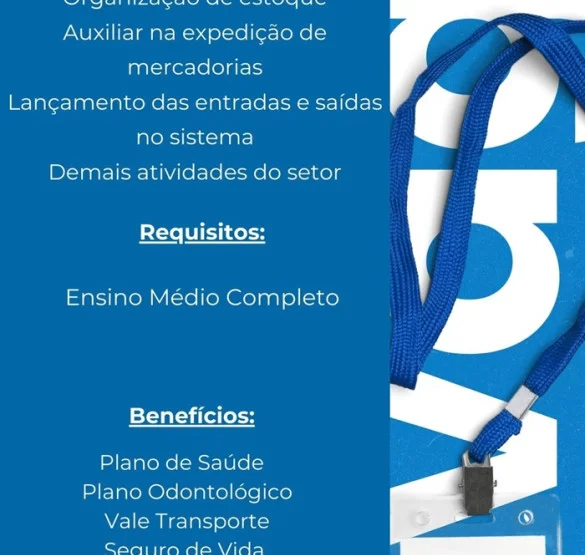 Vaga para Auxiliar de Estoque