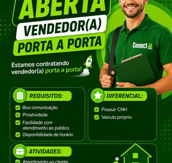 Grupo Conect Já contrata Vendedor(a) Porta a Porta