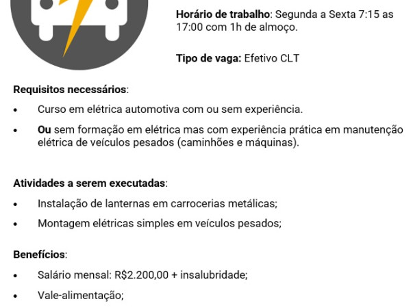 ELETRICISTA AUTOMOTIVO