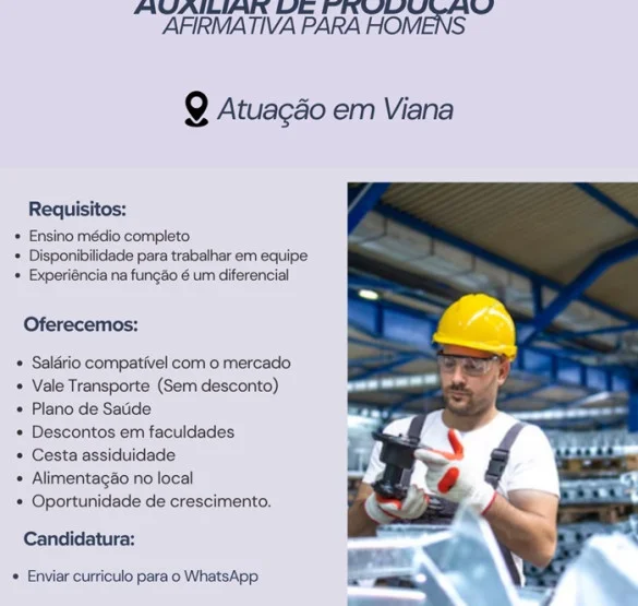 Operlog contrata Auxiliar de Produção