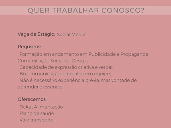 Vaga para Social Media