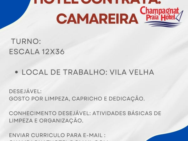 Hotel contata Camareira 