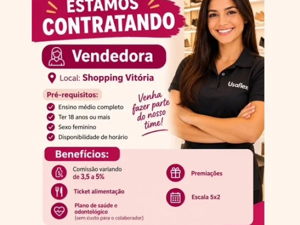 Vaga para Vendedora — Usaflex