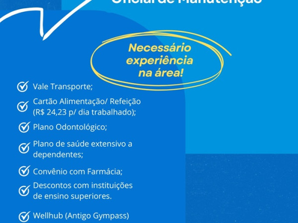 Vaga para Oficial de Manutenção