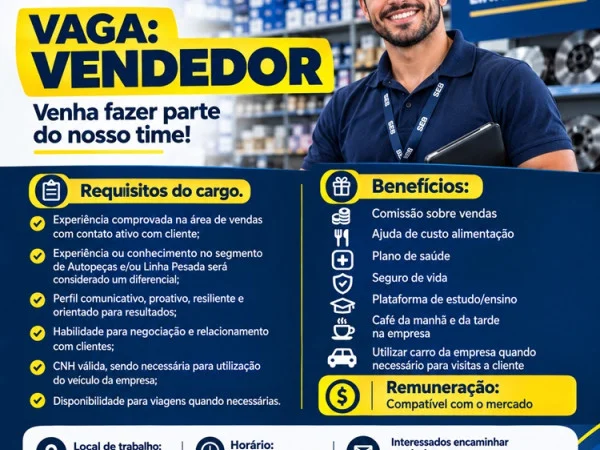 VAGA PARA VENDEDOR
