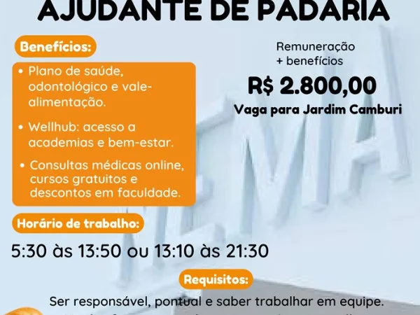 Vaga para Ajudante de Padaria | Jardim Camburi