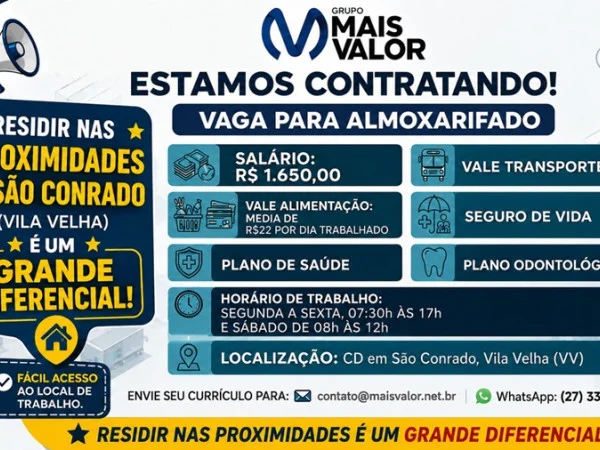 Vaga para Almoxarifado