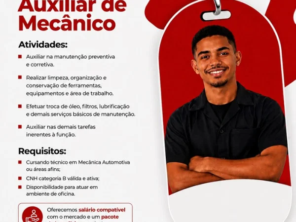 Vitória Máquinas contrata Auxiliar de Mecanico